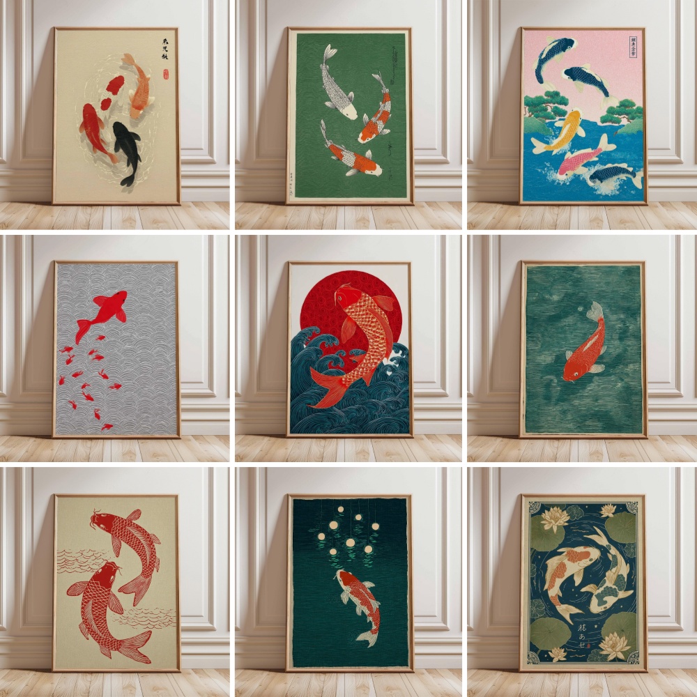 Japanese Zen Lifestyle - Affiche Poisson Koi Japonais, Affiches Poisson